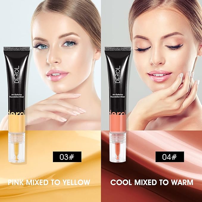 Yellow Foundation Mixing Pigment for Adjusting Shade and Color Corrector, Blends Easily With Foundation, Yellow Color Corrector for Adjusting Foundation from Pink to Yellow (03# Yellow)