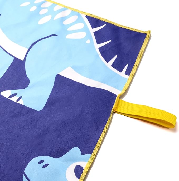 Eunzel Microfiber Kids Beach Towel, Quick Dry Towels for Girls & Boys Sand Free Travel Towel for Beach, Camping, Swim Pool 60"x30"，Colorful Dinosaur