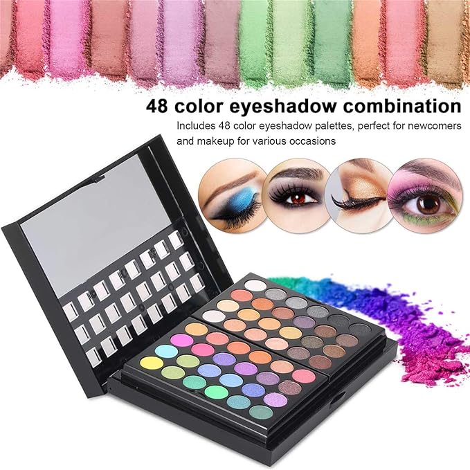 Pro Makeup Gift Set All in One Makeup Kit Cosmetic Contouring Kit 78 Colors Eyeshadow Palette with Face Blush, Lipgloss, Concealer and Eyeshadow Brushes- Ideal Holiday Gift Set#1