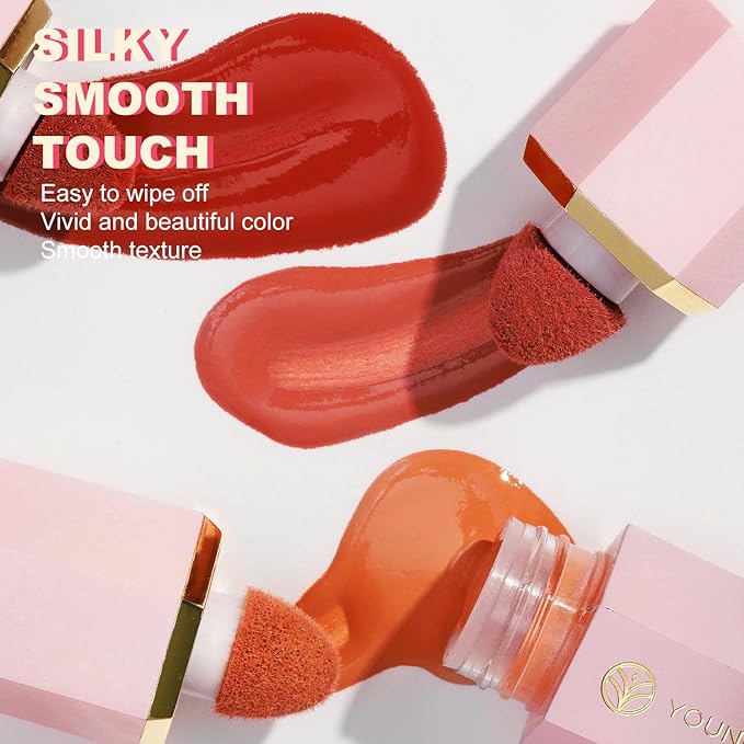 YOUNG VISION Liquid Cheek Blush -Soft Cream Rouge/Blusher Makeup, Buildable Gel-Cream Formula, Long-Wearing, Dewy Finish