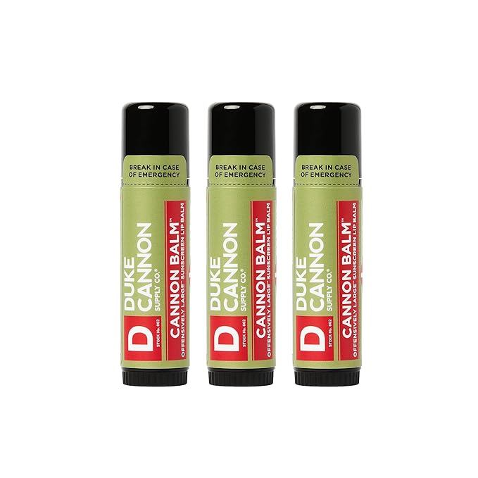 Duke Cannon Supply Co. - Tactical Lip Protectant Balm, Fresh Mint (3 Pack of 0.56 oz) Superior Performance Lip Protection Balm for Hard Working Men - Fresh Mint