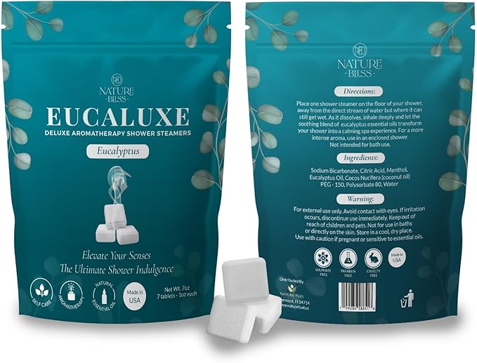 Eucalyptus Shower Steamers - 7 Pack Shower Tablets Aromatherapy for Sinus and Tension Support - Gifts for Women & Men - Eucalyptus for Shower, Shower Accessories & at Home Spa Essentials