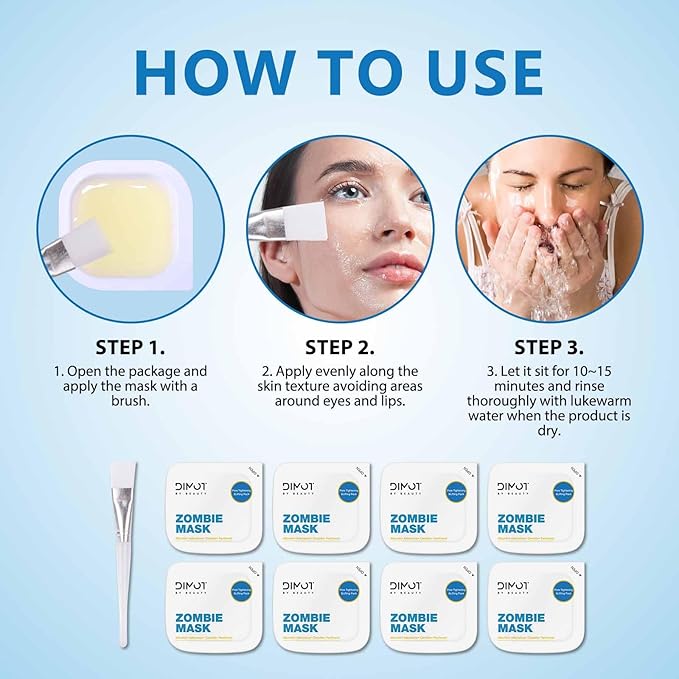 YIKESHU Zombie Facial Mask 8 Pack, Zombie Pack Face Mask, Hoygi Zombie Pore Cleansing Mask for Pore Tightening & Lifting Deep Cleansing