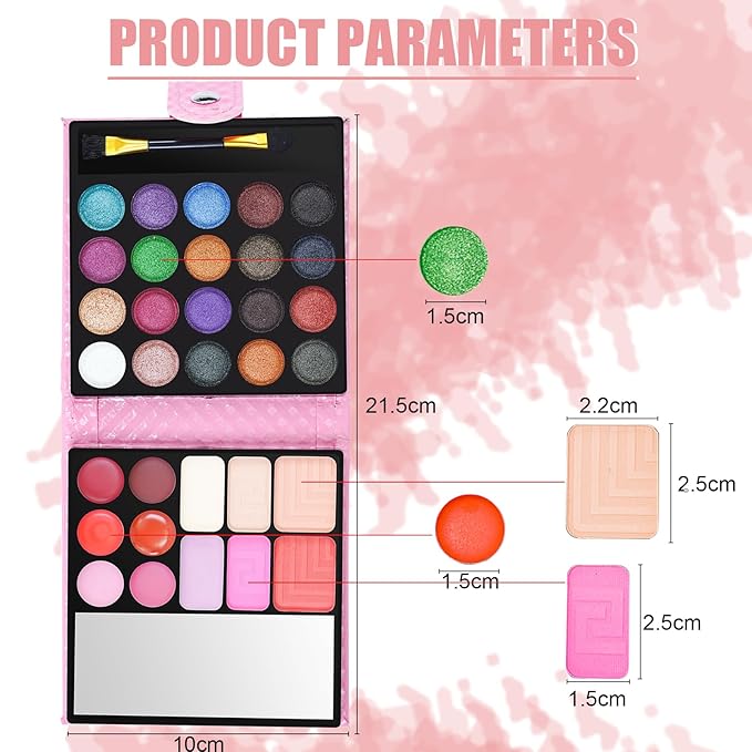 All-in-one Holiday Makeup Gift Set | Full Makeup Kit for Women Essential Starter Bundle Include 20 Highly Pigmented Shimmer Eyeshadow Palette,3 Blush,3 Face Powder, 6 Lipgloss, Brush