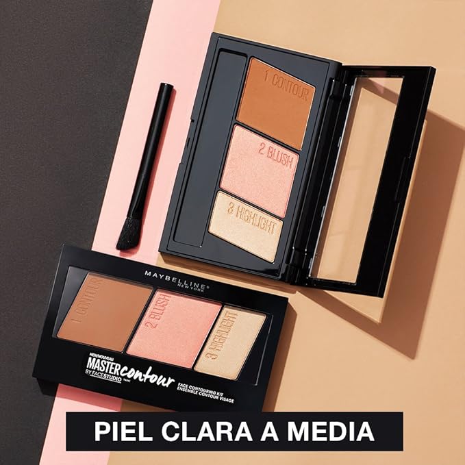 Maybelline Facestudio Master Contour Face Contouring Kit, Medium to Deep, 1 Count