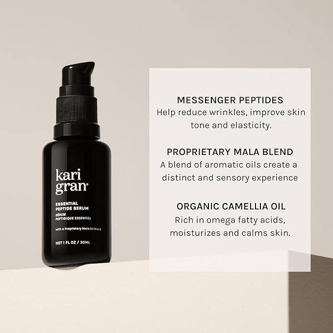 Kari Gran Essential Peptide Serum, Anti-Aging Serum With Matrixyl 3000 OS and 15 Plant Oils (50 ml)