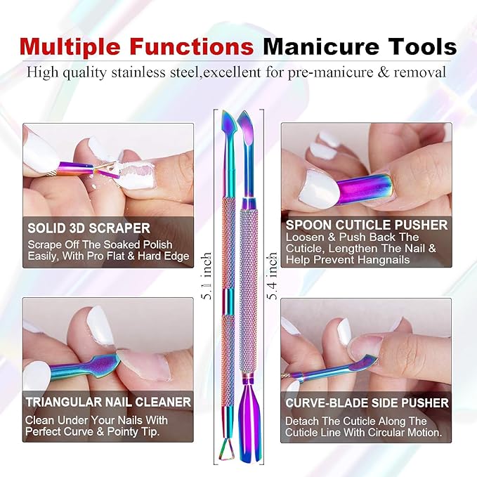 Gel Nail Polish Remover Kit – 2pcs (30ml) with Cuticle Pusher & Nail File – Fast & Gentle Gel Remover for Nails, No Soak or Foil Needed, Removes Gel Polish in 2-5 Minutes, Ideal for At-Home Manicure