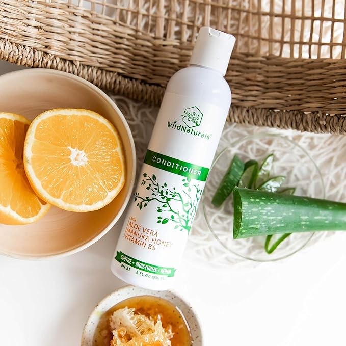 Manuka Honey Shampoo and Conditioner - Soothing Moisturizing Formula for Eczema, Psoriasis, Curly Hair and Color-Safe - All Natural Set