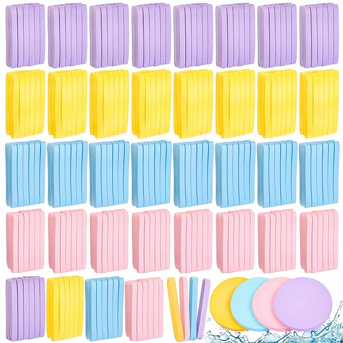 480 Pcs Compressed Facial Sponges 4 Colors Round Compressed Face Sponge for Clean, Reusable Makeup Removal Exfoliating PVA Facial Sponge for Esthetician Women Makeup Removal Wash Face Beauty Mask Spa