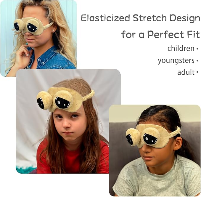 Cooling Eye Mask for Sleeping, Cute Alien Plush Sleep Eye Mask with Adjustable Strap and Built-in ice Pack for Kids & Adults, Cold Under Eye Mask for Travel, Meditation, Relaxation, and Sleep