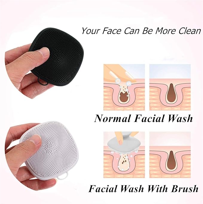 VWMYQ 2 Pack Face Scrubber，Silicone Face Scrubber for Men, Facial Cleansing Brush Silicone Face Wash Brush Manual Waterproof Cleansing Skin Care Face Brushes for and Exfoliating