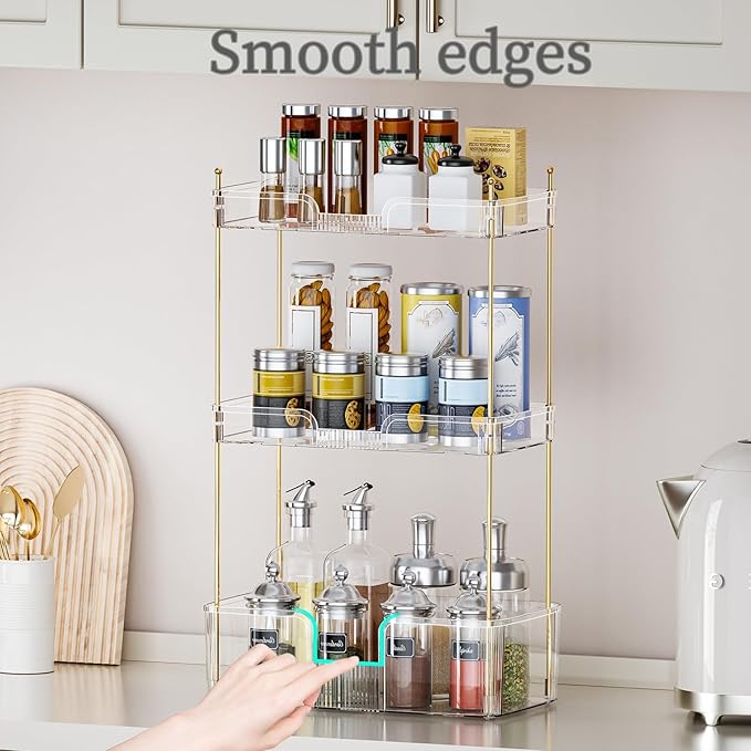 3 Tier Bathroom Countertop Organizer, Makeup Skin Care Organizer, Perfume Tray Vanity Countertop Organizer for Bathroom Countertops