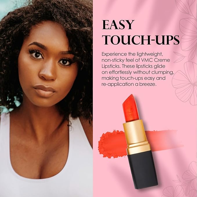 Vera Moore Cosmetics Soft Creme Lipstick - with Maximum Hydration & Moisture, Long Lasting Light Weight Opaque Color & Staying Power - Won't Feather or Fade - Fragrance & Paraben Free (Diva Orange)