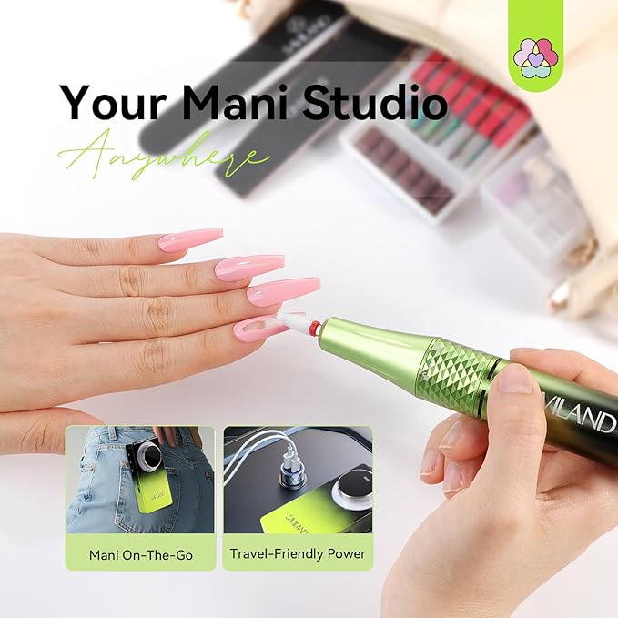 SAVILAND Advanced 50000RPM Professional Nail Drill : Portable Electric Nail File Nail Supplies Electric Nail Drill 6000MAh Drill para Uñas Nail Filer Electric with Drill Bits for Acrylic Nail Kit