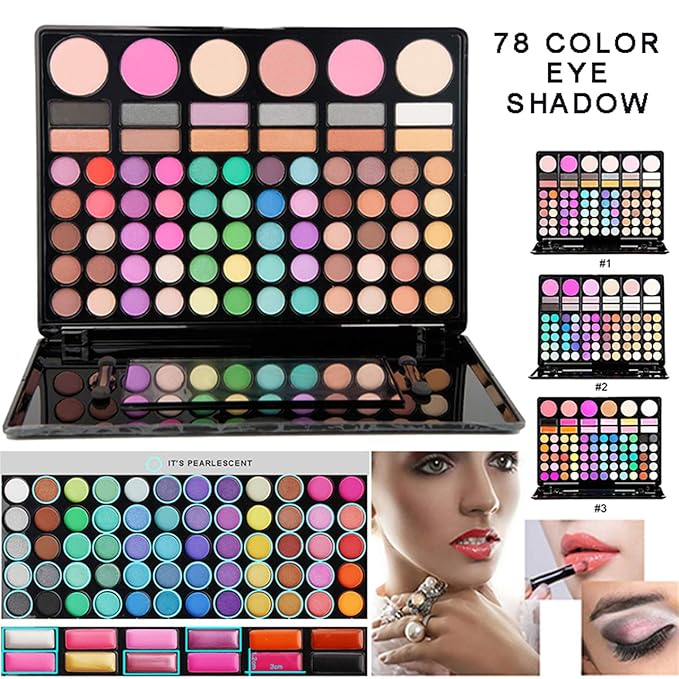 Pro Makeup Gift Set All In One Makeup Palette Cosmetic Contouring Kit 78 Colors Eyeshadow Palette with Blush, Face Powder and Lip Gloss #1 - Ideal Gift for Holiday