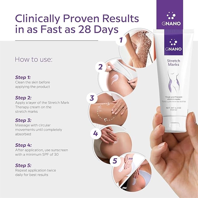 Advanced Stretch Mark Therapy Cream for Stretch Marks and firmer skin with Natural Ingredients to Prevent and get rid of Stretch Marks, Restores and Heals the Skin for Men and Women 4.2oz