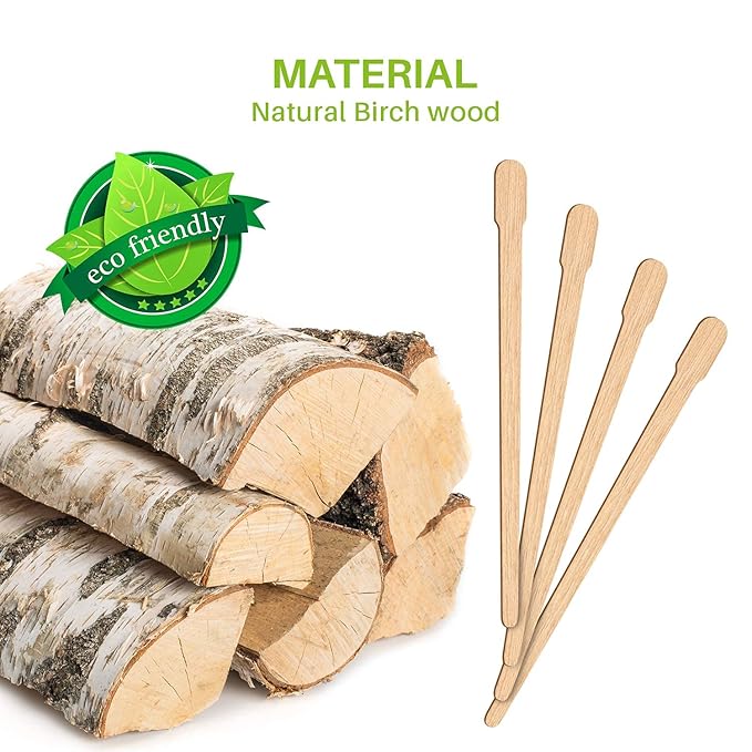 Mibly 500 Pcs Wooden Wax Sticks - Eyebrow, Lip, Nose Small Waxing Applicator Sticks for Hair Removal and Smooth Skin - Spa and Home Usage