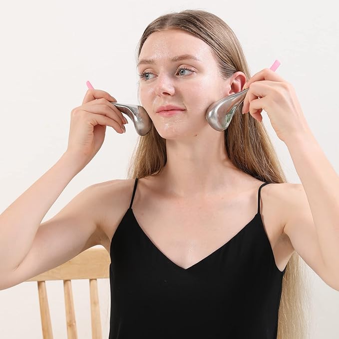 Cryo Sticks Facial Skin Care Ice Globes for Women Face Eyes, Stainless Steel Face Beauty Tools for Girls Ladies, Esthetician Supplies Cooling Spa Globes with Storage Case