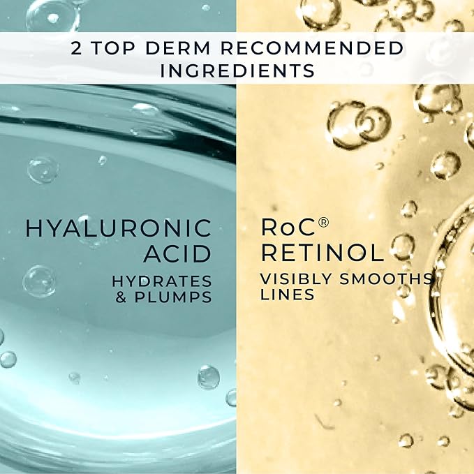 RoC Retinol Correxion Max Daily Hydration Anti-Aging Face Moisturizer with Hyaluronic Acid, Oil Free Skin Care Cream for Fine Lines, Dark Spots, Post-Acne Scars, Retinol Moisturizer, 1.7 Ounces