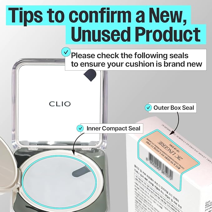 CLIO Kill Cover Founwear Cushion The Original – 20 Shades, Buildable Light to Medium Coverage, Natural Finish, Korean Makeup Foundation, Long-Lasting Skin Fit, 42C CACAO