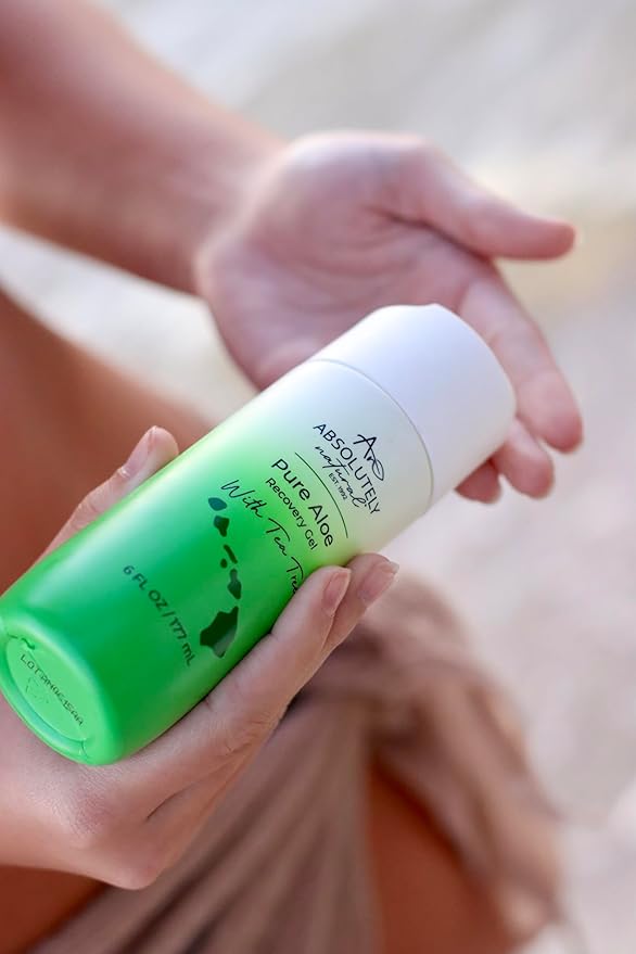 100% Pure Aloe Vera Cooling Gel - Lotion for Sunburn Relief & Rashes - Premium Sun Care with Vitamin E, Eucalyptus - 6 oz