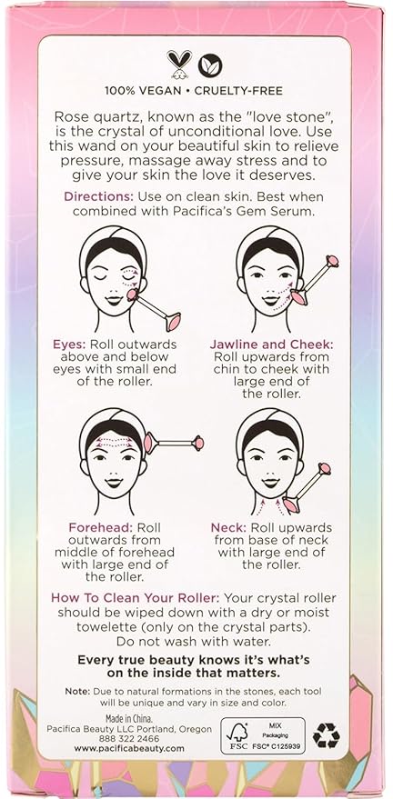 Pacifica Future Youth Stainless Steel Face Roller – Cooling Dual Gua Sha Facial Massager for Sculpting, Contouring & De-Puffing – Anti-Aging Skin Care Tool for Wrinkles & Fine Lines Lymphatic Drainage