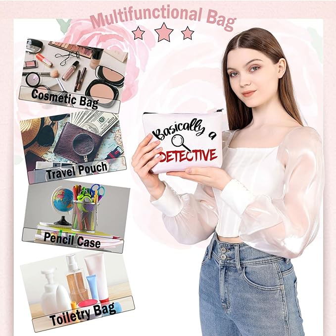 BDPWSS Basically A Detective Makeup Bag True Crime Gift True Crime Junkie Gift True Crime Lovers Gift True Crime Podcast Gift (basically detective)