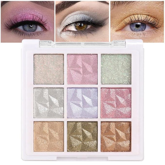 9 Colors Pink Pearl Gold Matte Shimmer Eyeshadow Palette for Eye Makeup,High Pigmented Brown Eye Shadow Primers Powder Palet de sombras de ojos-16#