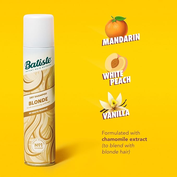 Batiste Dry Shampoo for Blonde Hair, Refresh Hair and Absorb Oil Between Washes, Waterless Shampoo for Added Hair Texture and Body, 5.71 oz