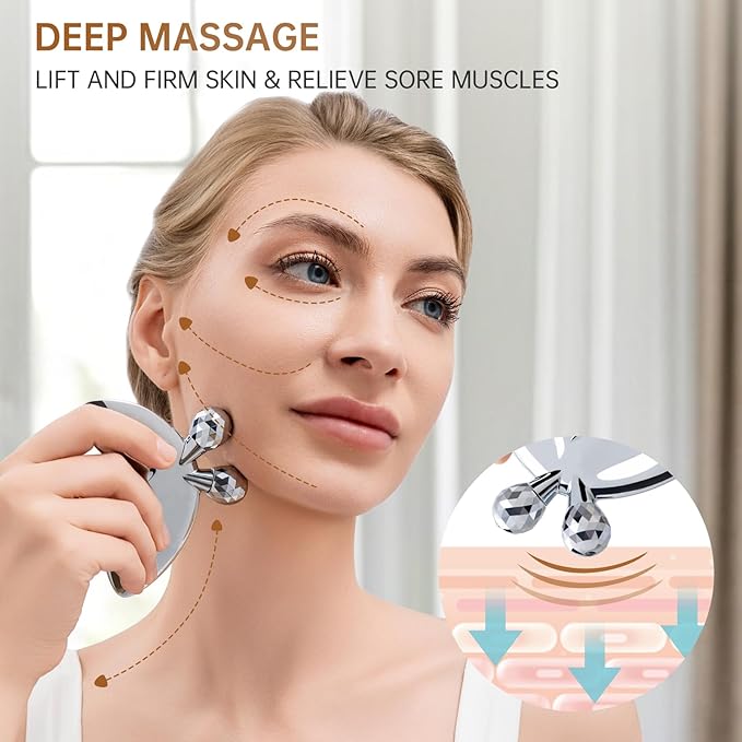 Ice Face Roller-3D Butterfly roller for Women,Stainless Steel Gua Sha Facial Massager Tool for Skin Tightening,2-in-1 Body Gua Sha Massager Tool for Muscle Ache&Lymphatic Drainage,Butterfly Decoration