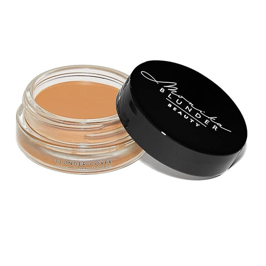 Monika Blunder Beauty - Blunder Cover Foundation/Concealer - Shade: 5 - Fünf - Medium/Deep, Warm Golden Undertones - Clean Beauty, All-In-One, Cruelty-Free, Fragrance-Free, Vegan - 0.62 oz