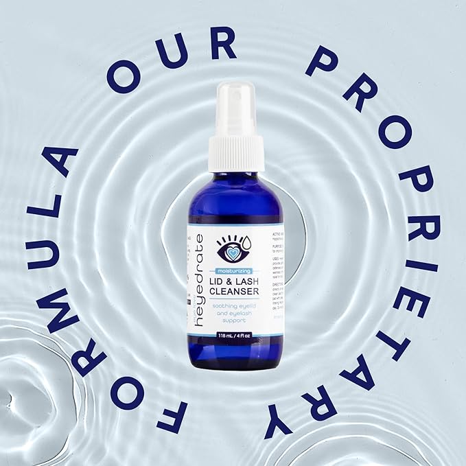 Lid and Lash Cleanser – 4oz Glass Bottle – Pure Hypochlorous Acid Spray for Soothing Dry Eye Irritation – Daily Eyelid & Lash Cleanser