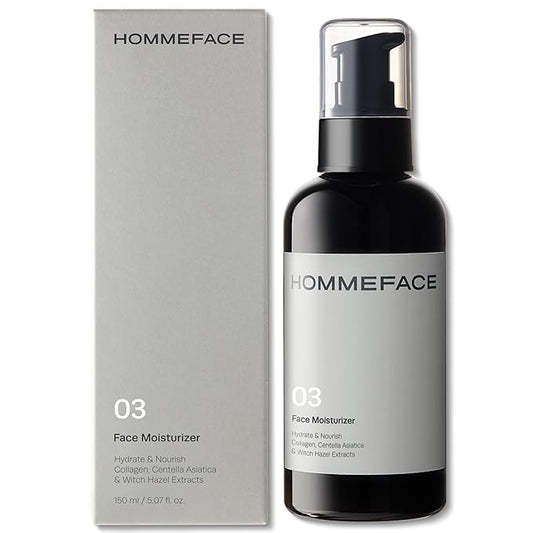 HommeFace Men’s Daily Face Moisturizer, 5.07 fl. oz. - Hydrating & Nourishing Facial Lotion - Korean Skincare Technology with Collagen, Witch Hazel & Cica Extracts