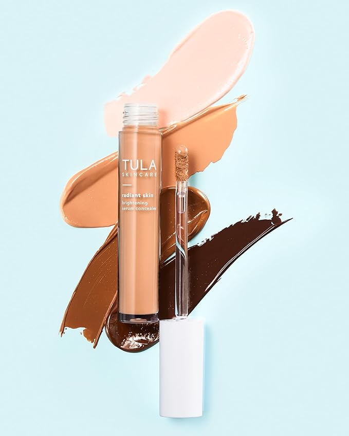 TULA Skin Care Radiant Skin Brightening Serum Concealer - Conceals Dark Circles & Discoloration, Longwearing & Crease-Resistant, Brightens the Appearance of Skin Over Time, Shade 145, 0.18 fl oz.