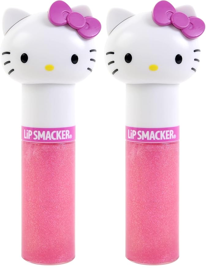Lip Smacker Lippy Pals Swirls, Sanrio Hello Kitty, Flavored Moisturizing & Smoothing Soft Shine Lip Balm, Hydrating & Protecting Fun Tasty Glossy Finish, Cruelty-Free & Vegan - Kiwi (Pack of 2)