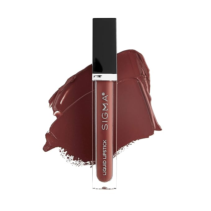 Sigma Beauty Liquid Lipstick – Bold and Luxurious Liquid Matte Lipstick with a Satin Finish - Clean, Vegan Cruelty Free Makeup (Dapper, Warm Hibiscus Nude)