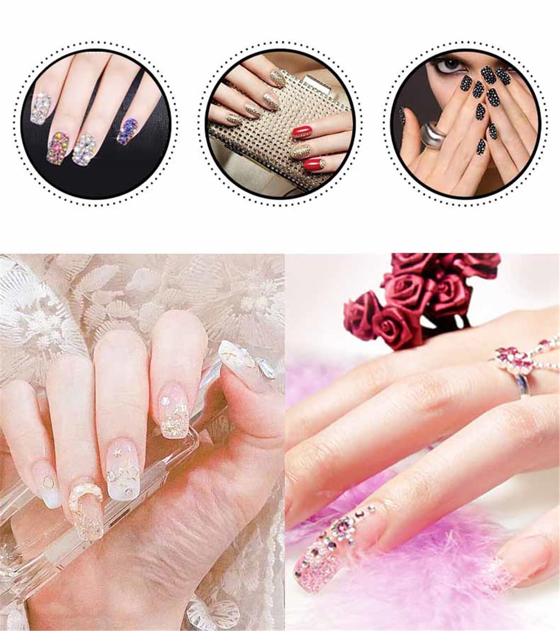 2250 Pcs SS16 4mm AB Flatback Rhinestones for Nails Art Crafts Glitter Round Shine Gems Crystals DIY Clothes Shoes （Light RoseRed AB）