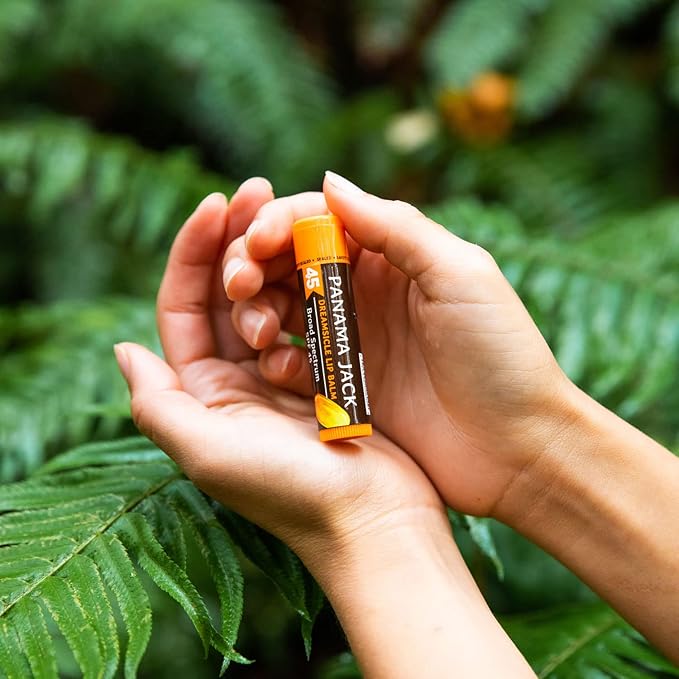 Panama Jack Sunscreen Lip Balm - SPF 45, Broad Spectrum UVA-UVB Sunscreen Protection, Prevents & Soothes Dry, Chapped Lips, Dreamsicle, Pack of 7