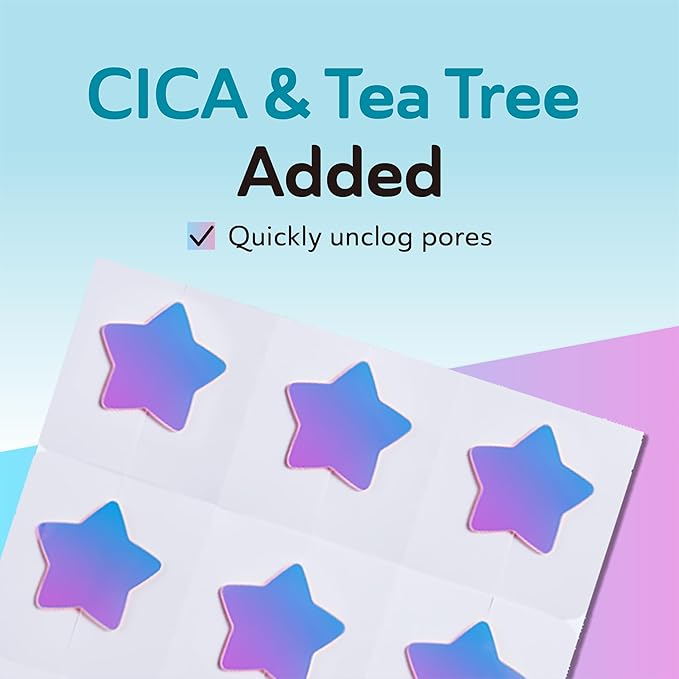 Star Pimple Patches for Face, Cute Acne Patches with Salicylic Acid, CICA & Tea Tree Oil, 144 Holographic Star Moon Heart Butterfly Patches, 7X Absorbency Pimple Patches for Teens (4 Designs, 36 Each)