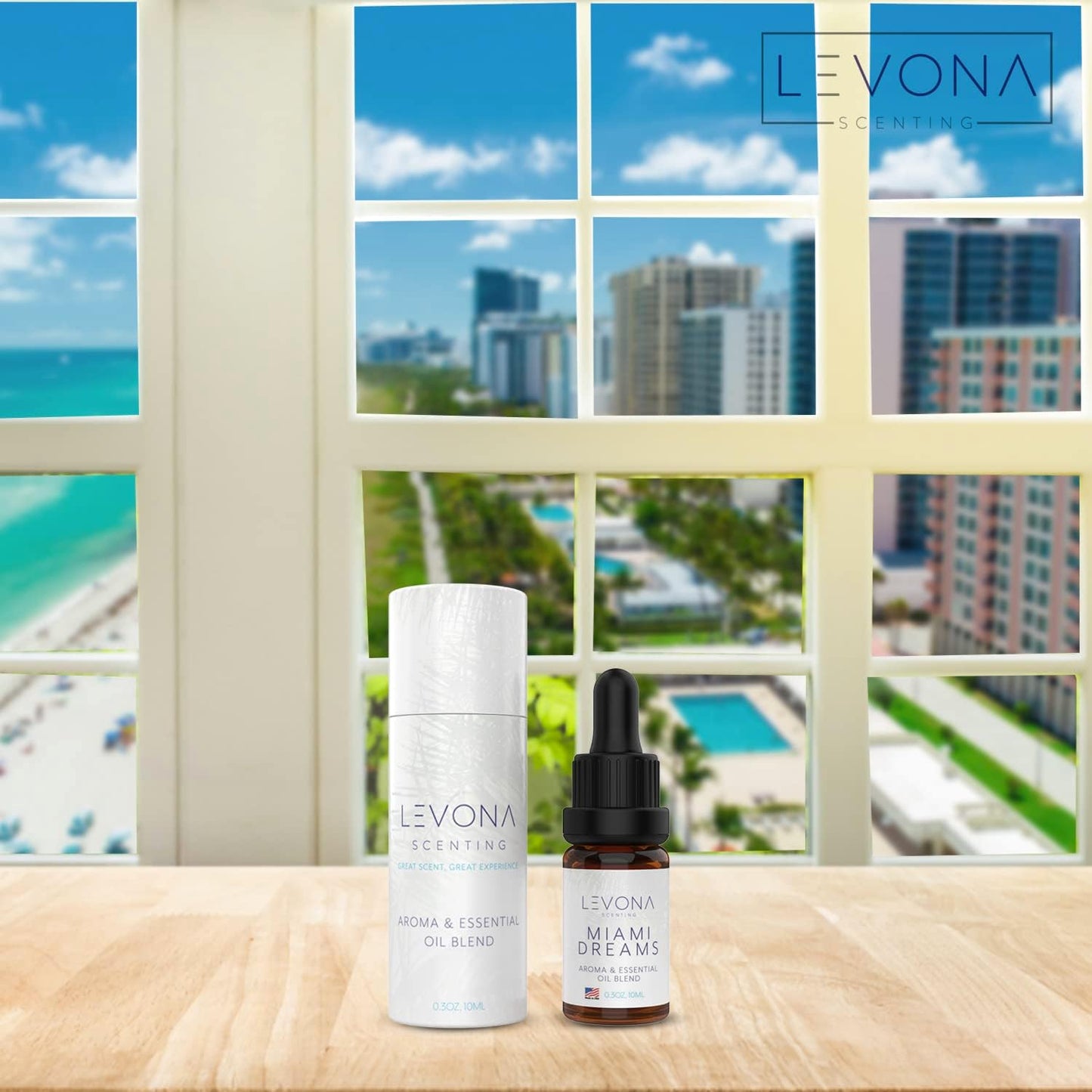 Levona Scent Essential Oils for Diffusers for Home: Miami Dreams Hotel & Home Luxury Scents Fragrance - Aroma Oil with Notes of Bergamot Oil & Pine Essential Oil -10 Ml Scented Oils for Diffuser