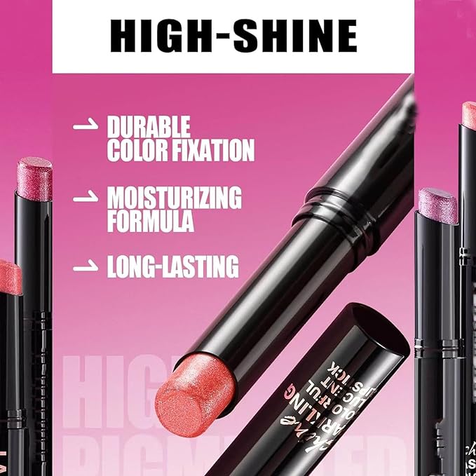 Youthful Red Lipstick For Women Matte Nude Glitter Highly Pigmented Moisturizing Lip stick Hypoallergenic Waterproof Long Lasting Lipsticks Quick Makeup Lightweight Portable # 04