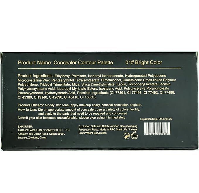 Concealer Contour Palette, Cosmetics Cream Contour and Highlighting Makeup Kit,6 In 1 Contouring Foundation Concealer Palette Conceals Dark Circles,Blemish, Waterproof Long-Lasting-Cruelty Free (#01)