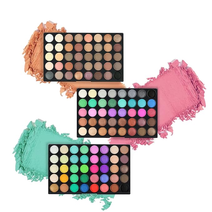 All in One Makeup Set Holiday Box, Essential Starter Bundle Include Eyeshadow Concealer Lipstick Lip Gloss Eyeliner Eyebrow Pencil Lip Balm Face Powder, Full Makeup Kit for Women Girls