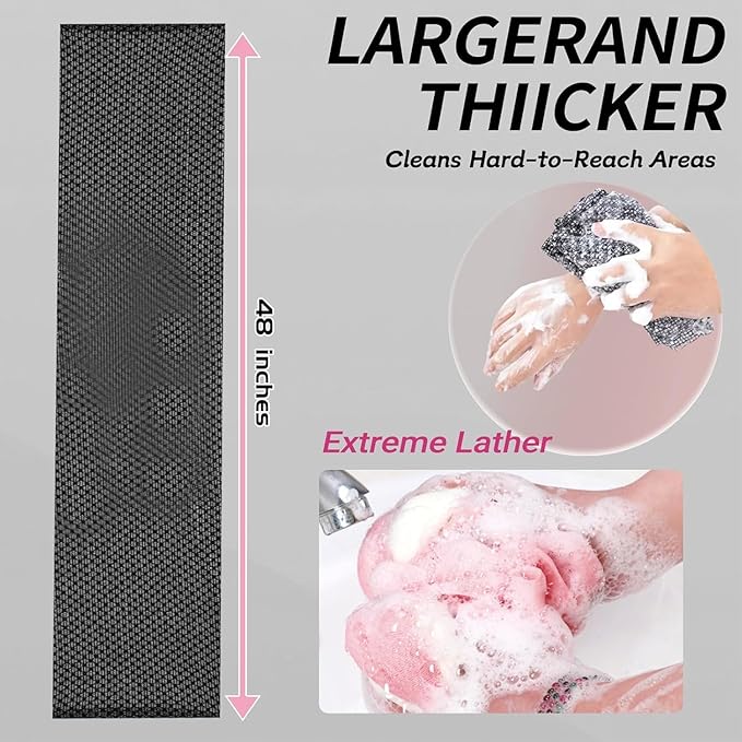 Exfoliating Shower Towel,Premium Scrub Wash Cloth for Body Face,Quick Drying Durable and Gentle for Sensitive Skin,Travel Friendly. (1)