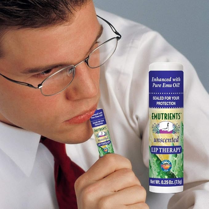 Montana Emu Ranch - Lip Therapy Lip Balm - 0.25 Ounce - Unscented - 3 Pack - Made with Pure Emu Oil