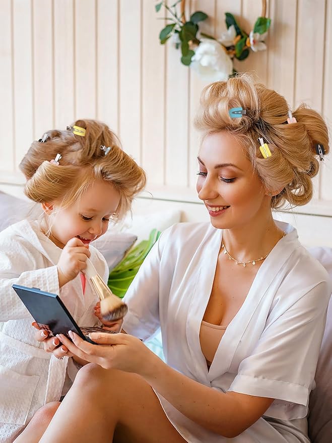 8Pcs No Bend No Crease Hair Clips - Styling Duck Bill Clips Alligator Hair Barrettes for Styling Sectioning Small Gifts for Women Girl Salon Hairdressing Bangs, Yellow & Blue & Pink & Black