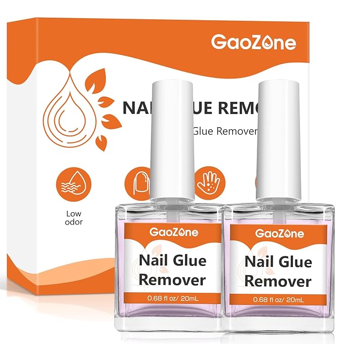 Gel Nail Glue Remover for Nails - Press On Nail Remover Easy Removal Debonder for Glue on Nail Tips, Remove for Fake Nails Tips Solid Glue, 2Pack, 1.35 fl oz/ 40 ml