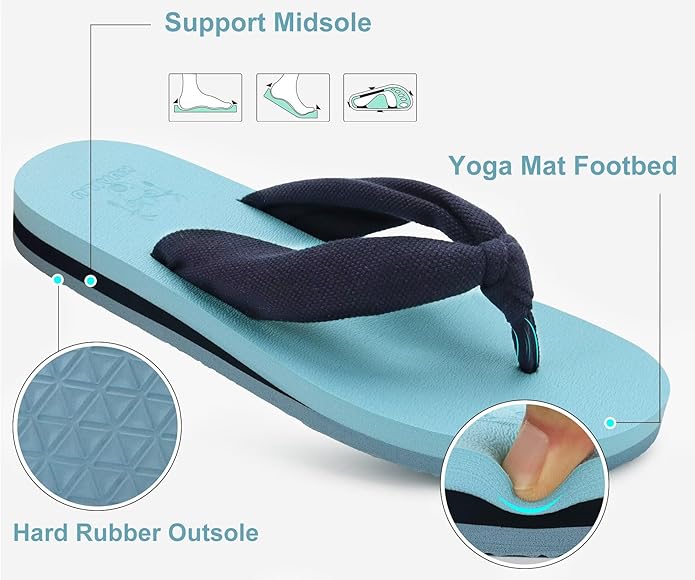 KuaiLu Womens Dressy Sandals Arch Support Yoga Mat Walking Cross Slides Ladies Slip on Orthotic Travel Outfits Slippers Cushion Comfortable