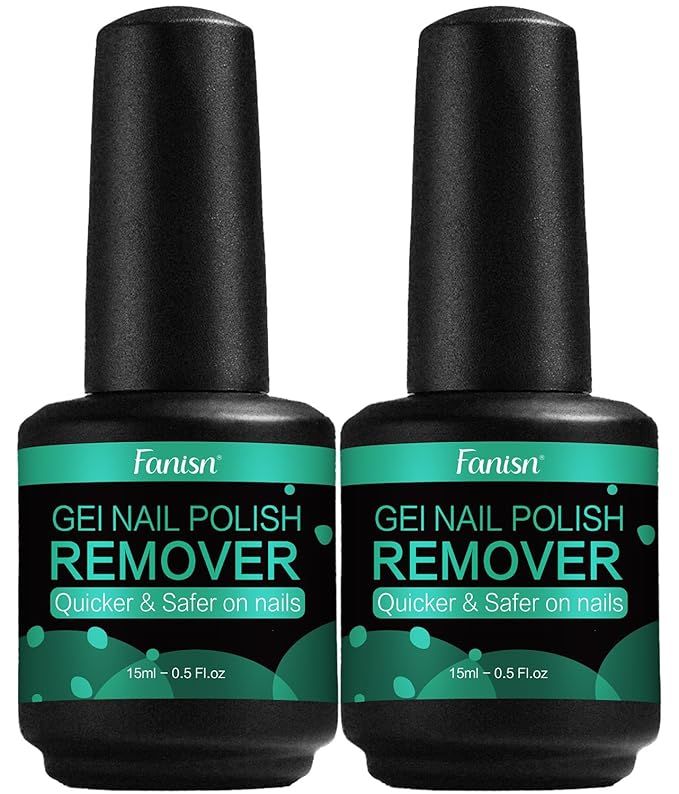 Gel Nail Polish Remover 2x15ml - No Foil No Soak, Acetone-Free, 3-5 Min Express Removal for Home DIY, Safe for Natural Nails