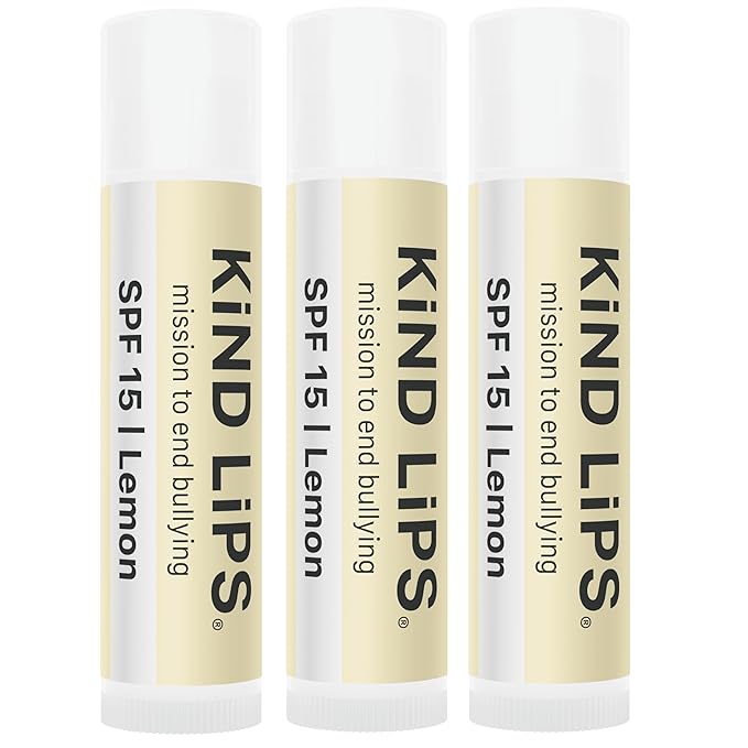 SPF Lip Balm 3-Pack – Natural Zinc Oxide Sunscreen for Lips, Lemon Flavor, Organic, Reef Safe, Made in USA, Broad Spectrum UVA/UVB Protection, Gluten Free
